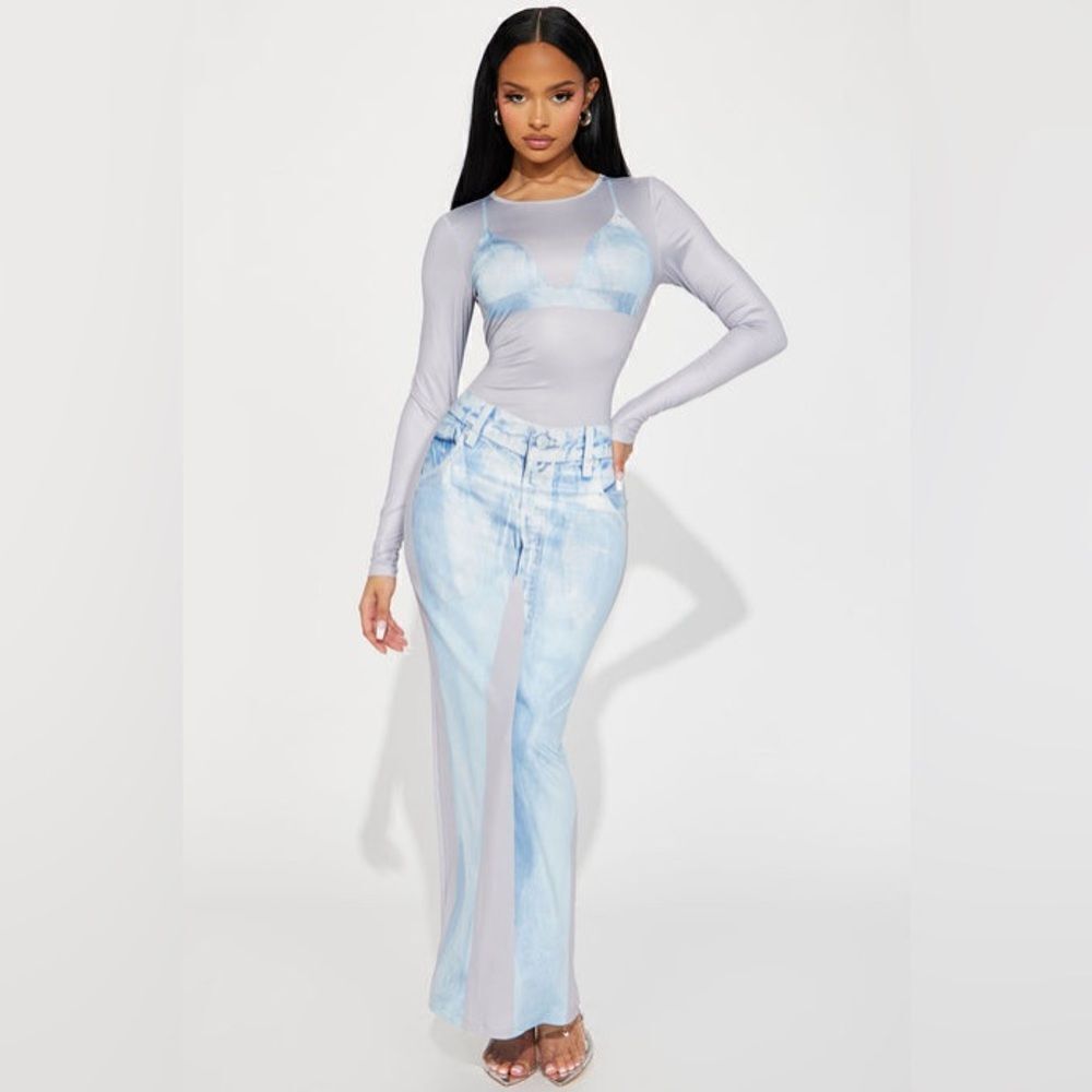 NWT Fashion Nova Women's Becca Printed Maxi Dress - Grey/combo Size Medium